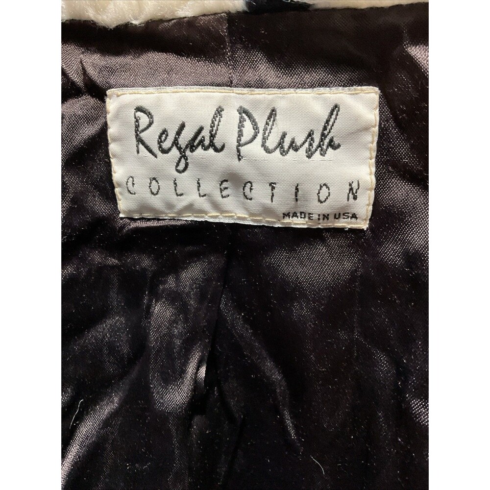 Vintage DonnyBrook Faux Fur Coat Abstract Faces Regal Plush Collection USA - Picture 2 of 8